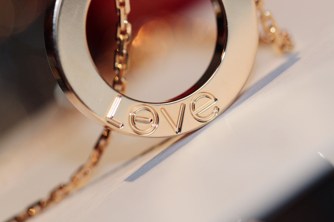 Aura LOVE HALSKETTE 16MM 6 DIAMANTEN ROSÉGOLD