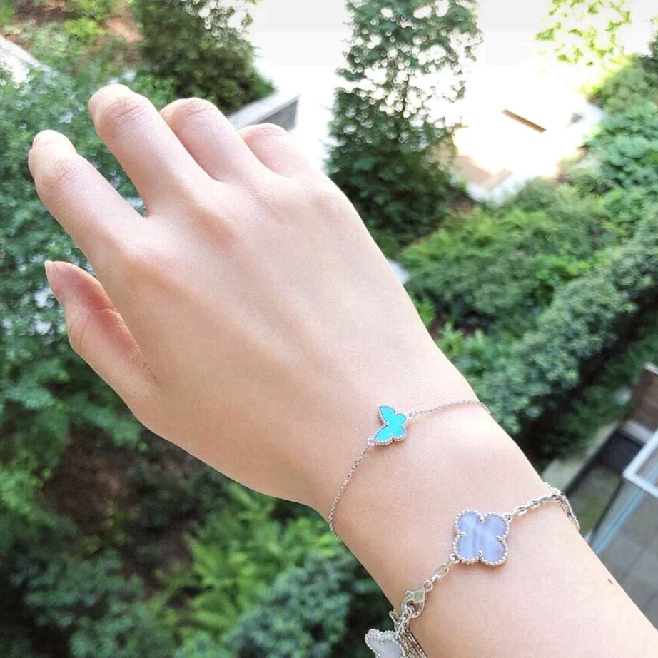 Aura BUTTERFLY TURQUOISE BUTTERFLY BRACELET SILVER