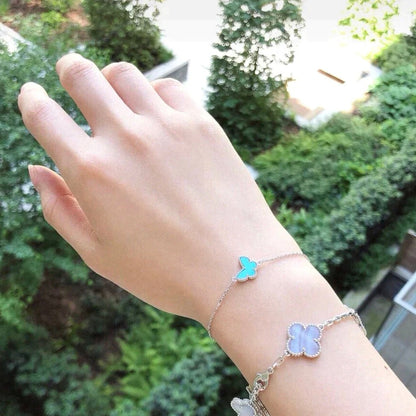 [⭐Aura ]BUTTERFLY TURQUOISE BUTTERFLY BRACELET SILVER
