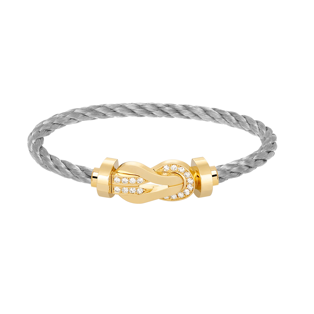 Aura CHANCE LARGE 8 FIGURE BUCKLE HALF DIAMOND BRACELET GOLD