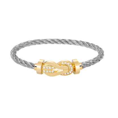 [⭐Aura ]CHANCE LARGE 8 FIGURE BUCKLE HALF DIAMOND BRACELET GOLD