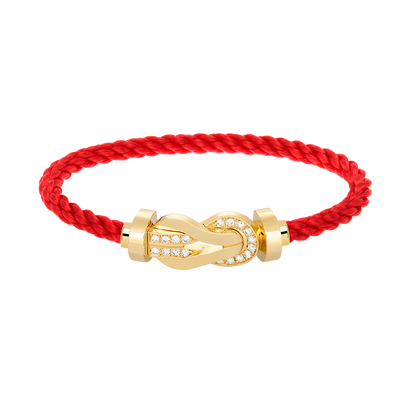 [⭐Aura ]CHANCE LARGE 8 FIGURE BUCKLE HALF DIAMOND BRACELET GOLD