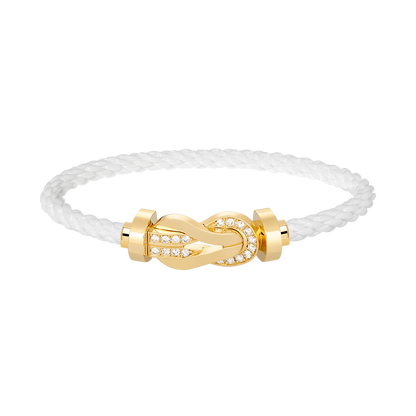 [⭐Aura ]CHANCE LARGE 8 FIGURE BUCKLE HALF DIAMOND BRACELET GOLD