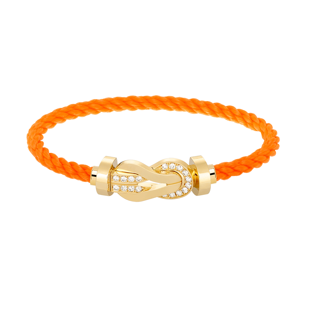 [⭐Aura ]CHANCE LARGE 8 FIGURE BUCKLE HALF DIAMOND BRACELET GOLD