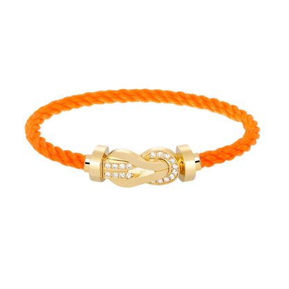 [⭐Aura ]CHANCE LARGE 8 FIGURE BUCKLE HALF DIAMOND BRACELET GOLD