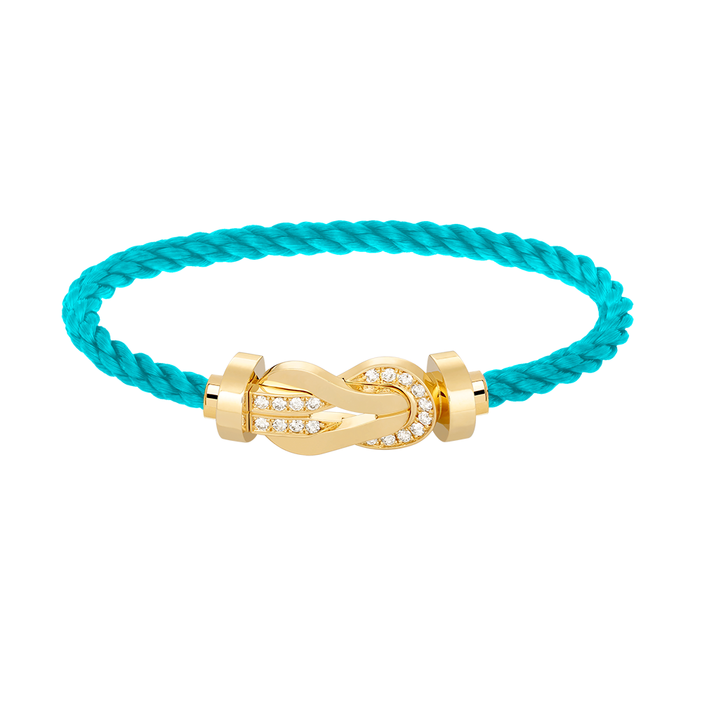 Aura CHANCE LARGE 8 FIGURE BUCKLE HALF DIAMOND BRACELET GOLD
