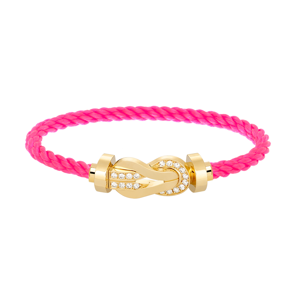 [⭐Aura ]CHANCE LARGE 8 FIGURE BUCKLE HALF DIAMOND BRACELET GOLD
