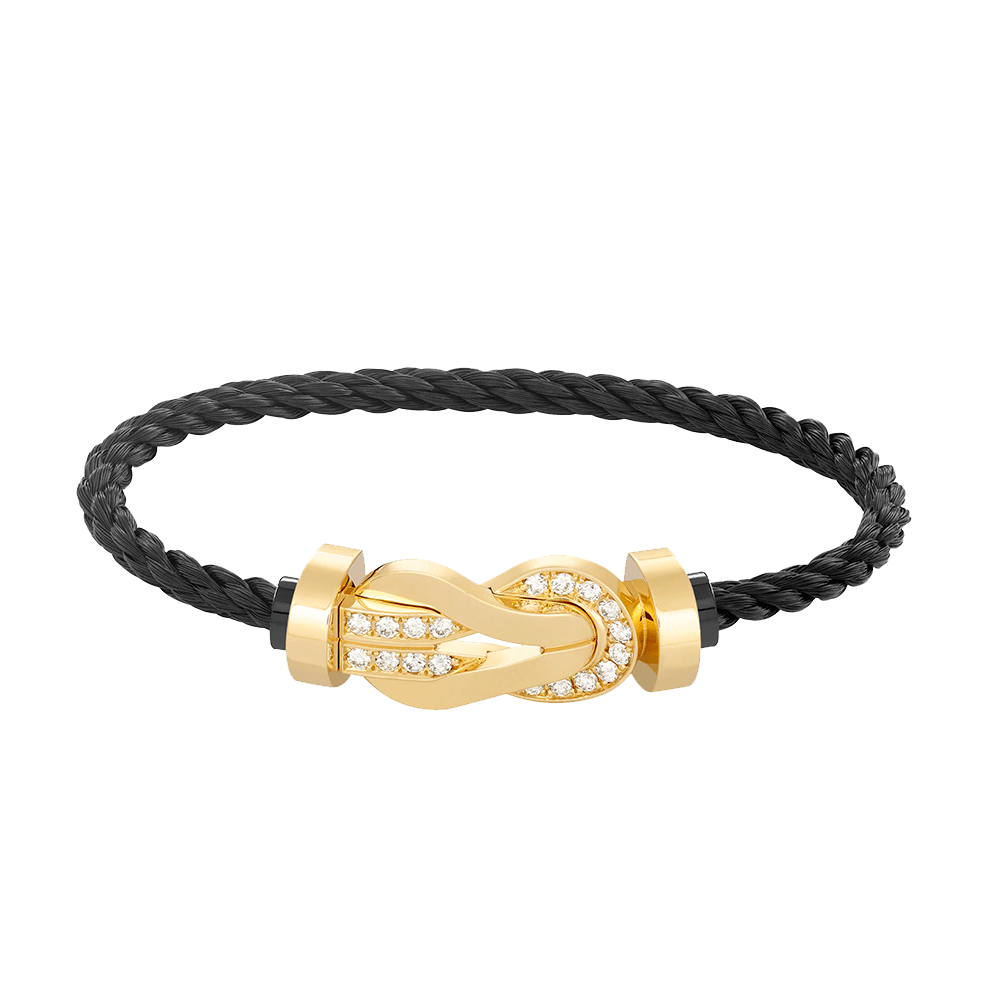 Aura CHANCE LARGE 8 FIGURE BUCKLE HALF DIAMOND BRACELET GOLD
