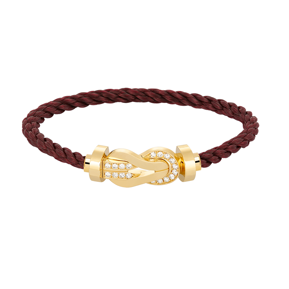 Aura CHANCE LARGE 8 FIGURE BUCKLE HALF DIAMOND BRACELET GOLD