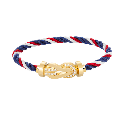 [⭐Aura ]CHANCE LARGE 8 FIGURE BUCKLE HALF DIAMOND BRACELET GOLD