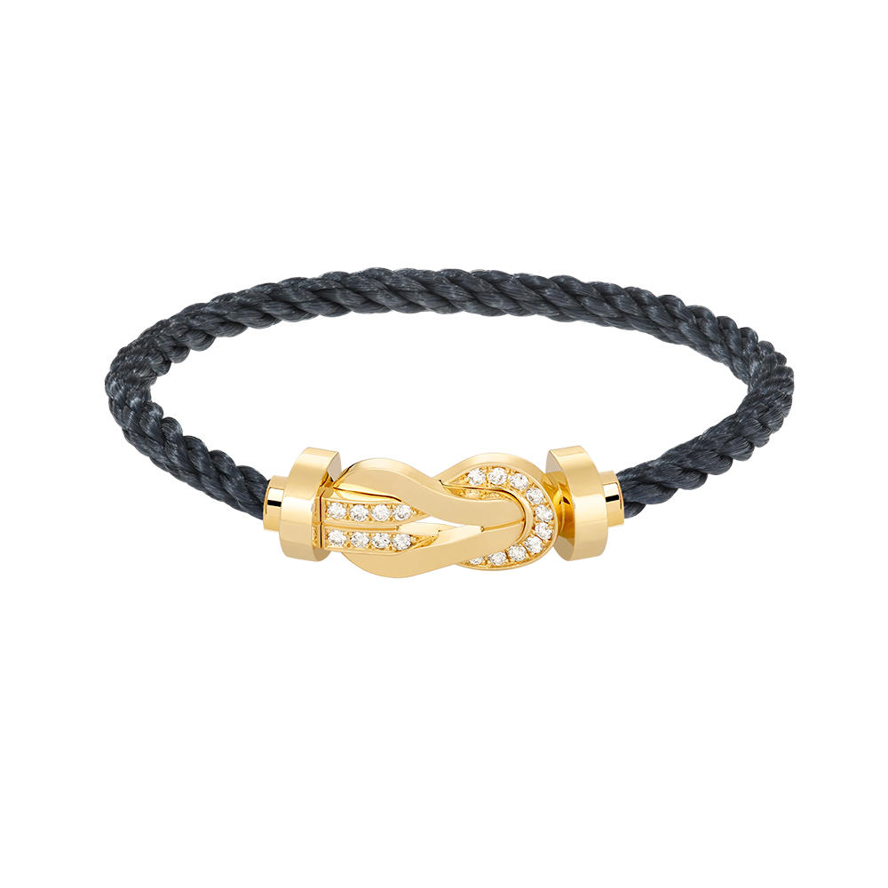 Aura CHANCE LARGE 8 FIGURE BUCKLE HALF DIAMOND BRACELET GOLD