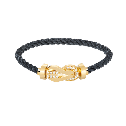 [⭐Aura ]CHANCE LARGE 8 FIGURE BUCKLE HALF DIAMOND BRACELET GOLD