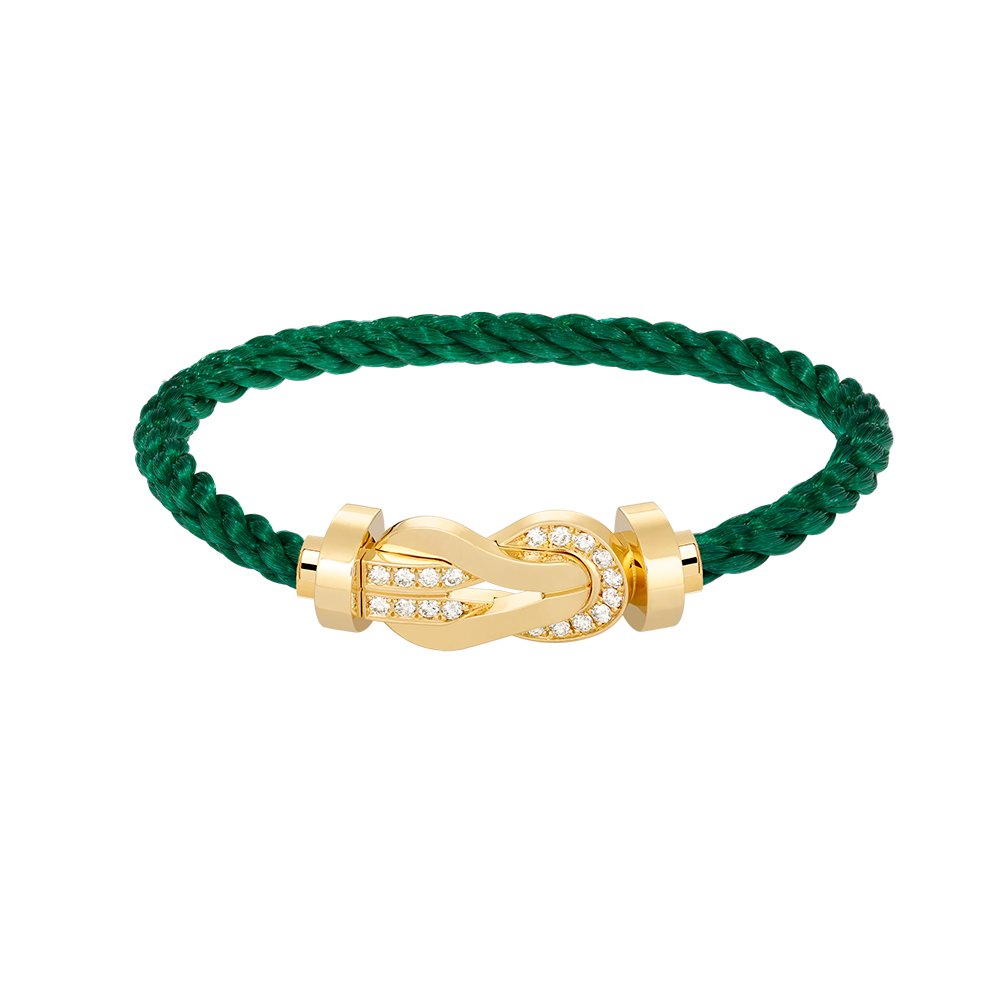 Aura CHANCE LARGE 8 FIGURE BUCKLE HALF DIAMOND BRACELET GOLD