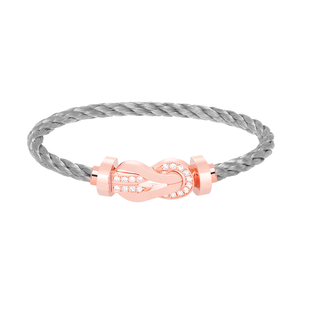 Aura CHANCE LARGE 8 FIGURE BUCKLE HALF DIAMOND BRACELET ROSE GOLD