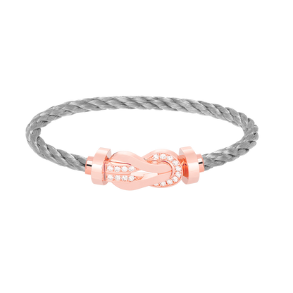 [⭐Aura ]CHANCE LARGE 8 FIGURE BUCKLE HALF DIAMOND BRACELET ROSE GOLD