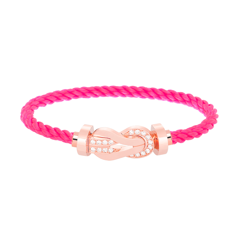 Aura CHANCE LARGE 8 FIGURE BUCKLE HALF DIAMOND BRACELET ROSE GOLD