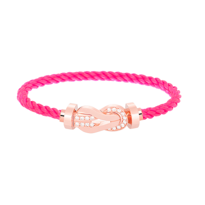 [⭐Aura ]CHANCE LARGE 8 FIGURE BUCKLE HALF DIAMOND BRACELET ROSE GOLD
