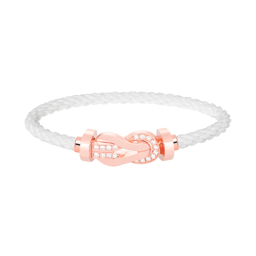 Aura CHANCE LARGE 8 FIGURE BUCKLE HALF DIAMOND BRACELET ROSE GOLD