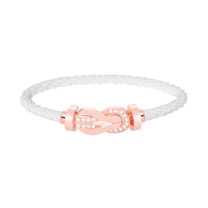[⭐Aura ]CHANCE LARGE 8 FIGURE BUCKLE HALF DIAMOND BRACELET ROSE GOLD