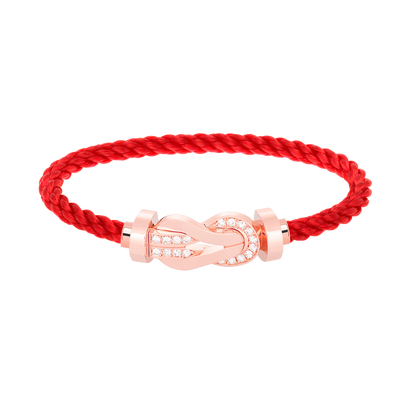 [⭐Aura ]CHANCE LARGE 8 FIGURE BUCKLE HALF DIAMOND BRACELET ROSE GOLD