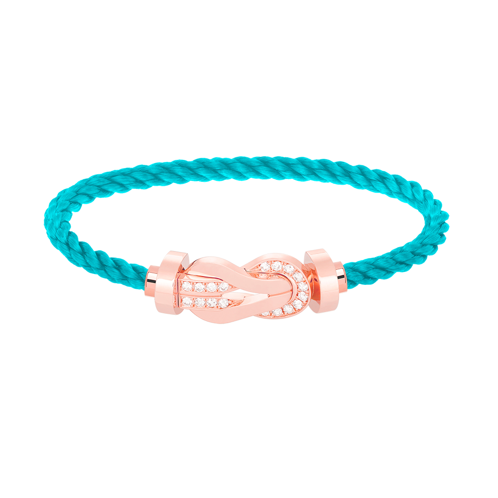 Aura CHANCE LARGE 8 FIGURE BUCKLE HALF DIAMOND BRACELET ROSE GOLD