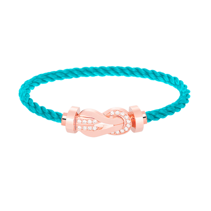 [⭐Aura ]CHANCE LARGE 8 FIGURE BUCKLE HALF DIAMOND BRACELET ROSE GOLD