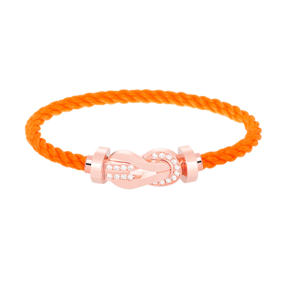 [⭐Aura ]CHANCE LARGE 8 FIGURE BUCKLE HALF DIAMOND BRACELET ROSE GOLD