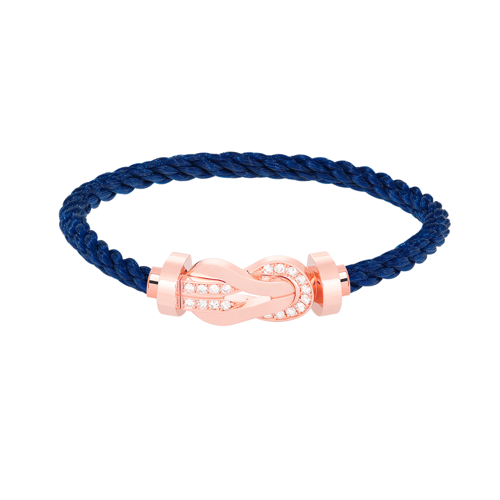 Aura CHANCE LARGE 8 FIGURE BUCKLE HALF DIAMOND BRACELET ROSE GOLD