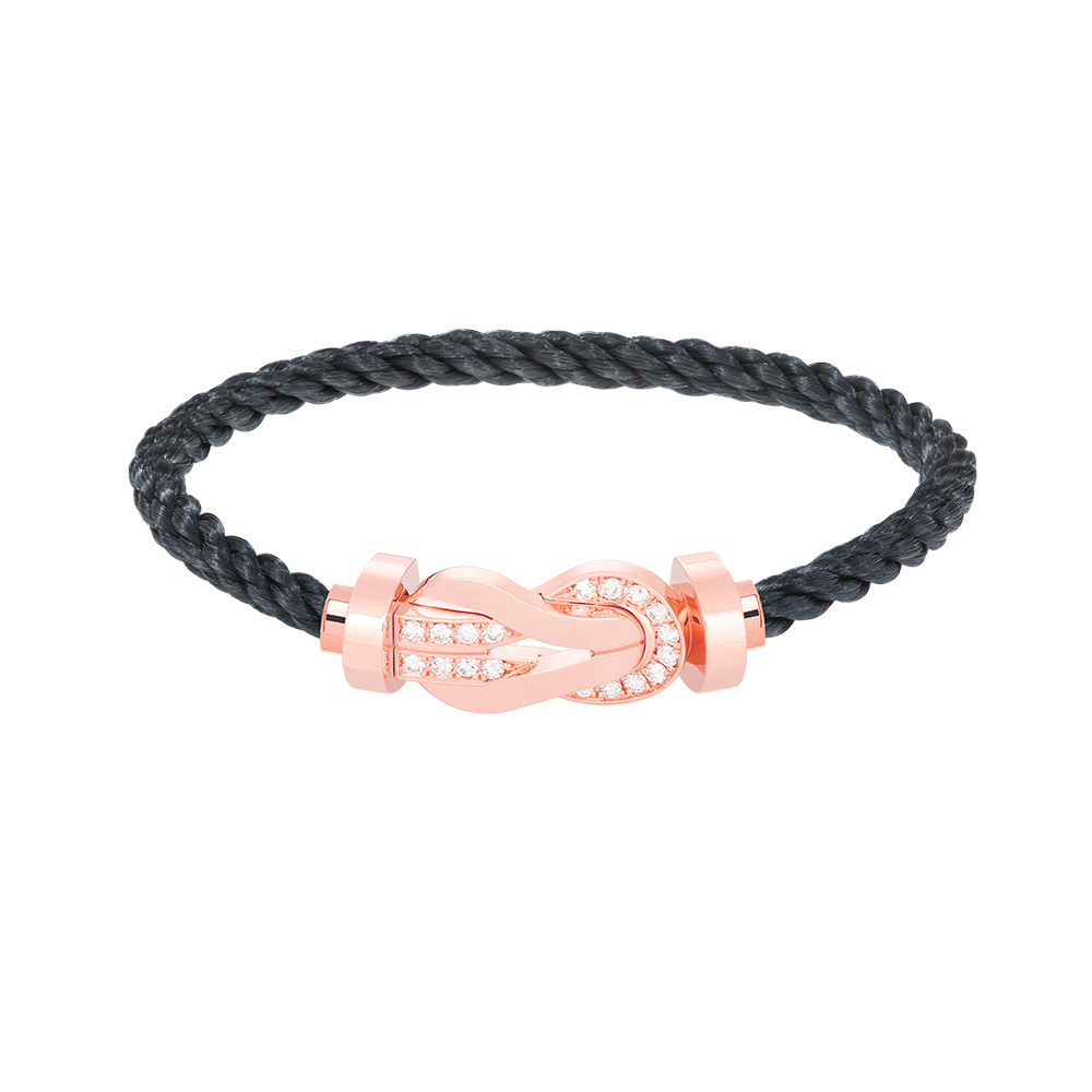 Aura CHANCE LARGE 8 FIGURE BUCKLE HALF DIAMOND BRACELET ROSE GOLD