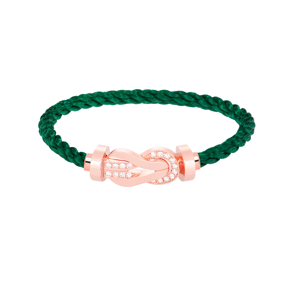 [⭐Aura ]CHANCE LARGE 8 FIGURE BUCKLE HALF DIAMOND BRACELET ROSE GOLD