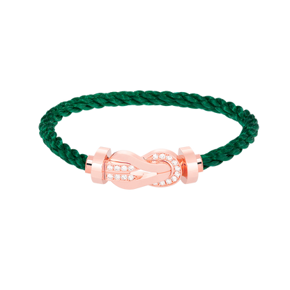 [⭐Aura ]CHANCE LARGE 8 FIGURE BUCKLE HALF DIAMOND BRACELET ROSE GOLD