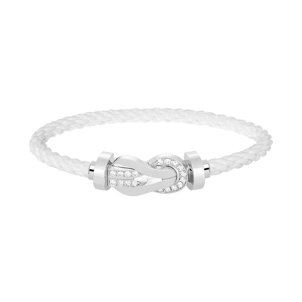 Aura CHANCE LARGE 8 FIGURE BUCKLE HALF DIAMOND BRACELET SILVER