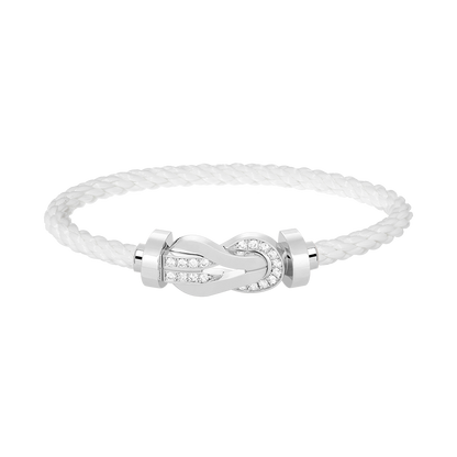 [⭐Aura ]CHANCE LARGE 8 FIGURE BUCKLE HALF DIAMOND BRACELET SILVER