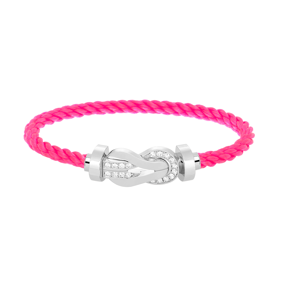 [⭐Aura ]CHANCE LARGE 8 FIGURE BUCKLE HALF DIAMOND BRACELET SILVER