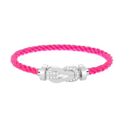 [⭐Aura ]CHANCE LARGE 8 FIGURE BUCKLE HALF DIAMOND BRACELET SILVER