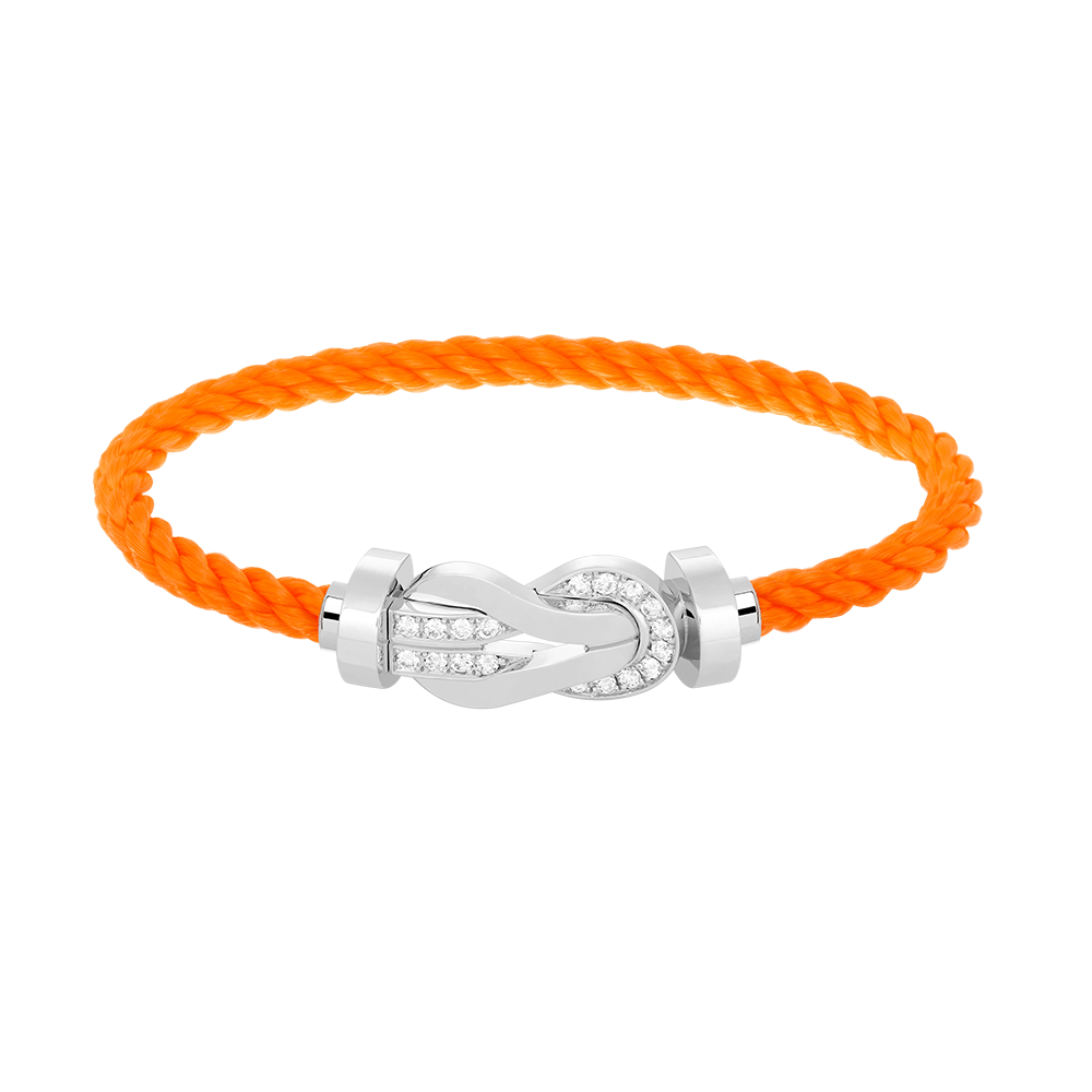 [⭐Aura ]CHANCE LARGE 8 FIGURE BUCKLE HALF DIAMOND BRACELET SILVER
