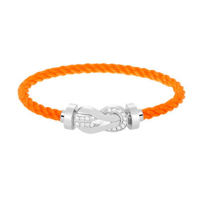 [⭐Aura ]CHANCE LARGE 8 FIGURE BUCKLE HALF DIAMOND BRACELET SILVER