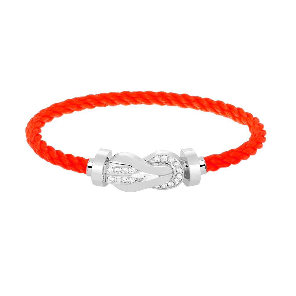 Aura CHANCE LARGE 8 FIGURE BUCKLE HALF DIAMOND BRACELET SILVER