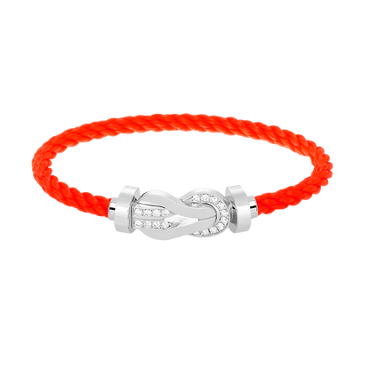 [⭐Aura ]CHANCE LARGE 8 FIGURE BUCKLE HALF DIAMOND BRACELET SILVER