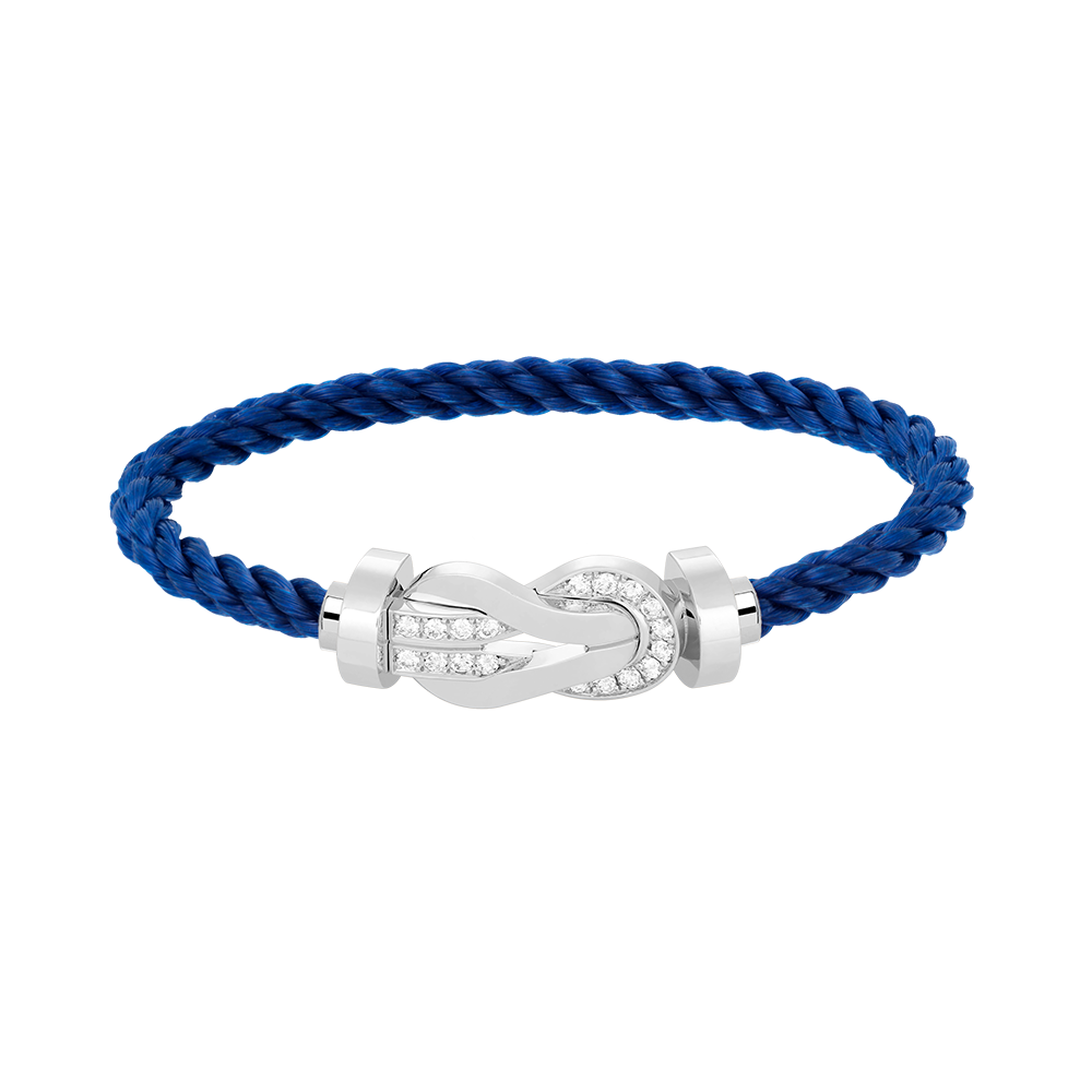 Aura CHANCE LARGE 8 FIGURE BUCKLE HALF DIAMOND BRACELET SILVER