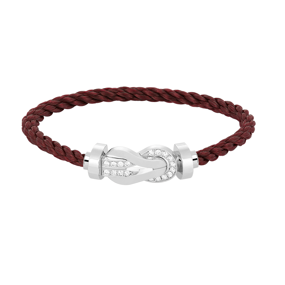 Aura CHANCE LARGE 8 FIGURE BUCKLE HALF DIAMOND BRACELET SILVER