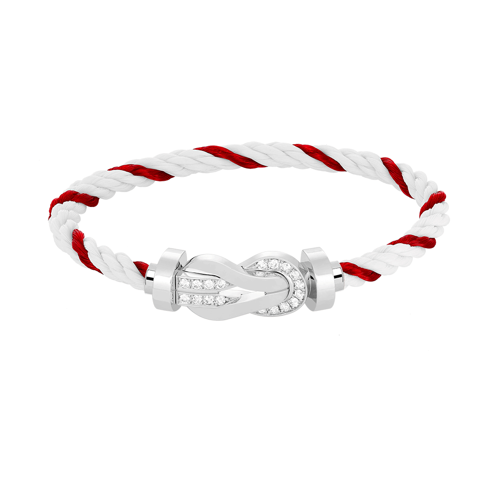 Aura CHANCE LARGE 8 FIGURE BUCKLE HALF DIAMOND BRACELET SILVER