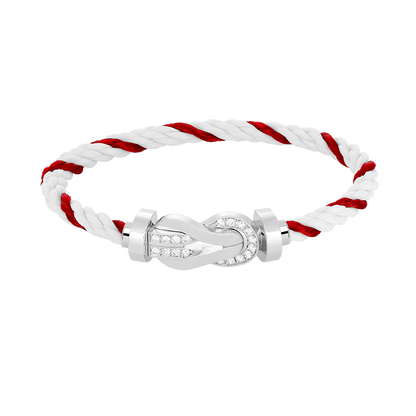 [⭐Aura ]CHANCE LARGE 8 FIGURE BUCKLE HALF DIAMOND BRACELET SILVER