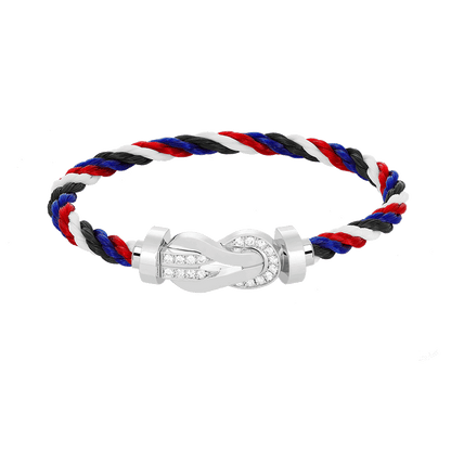 [⭐Aura ]CHANCE LARGE 8 FIGURE BUCKLE HALF DIAMOND BRACELET SILVER