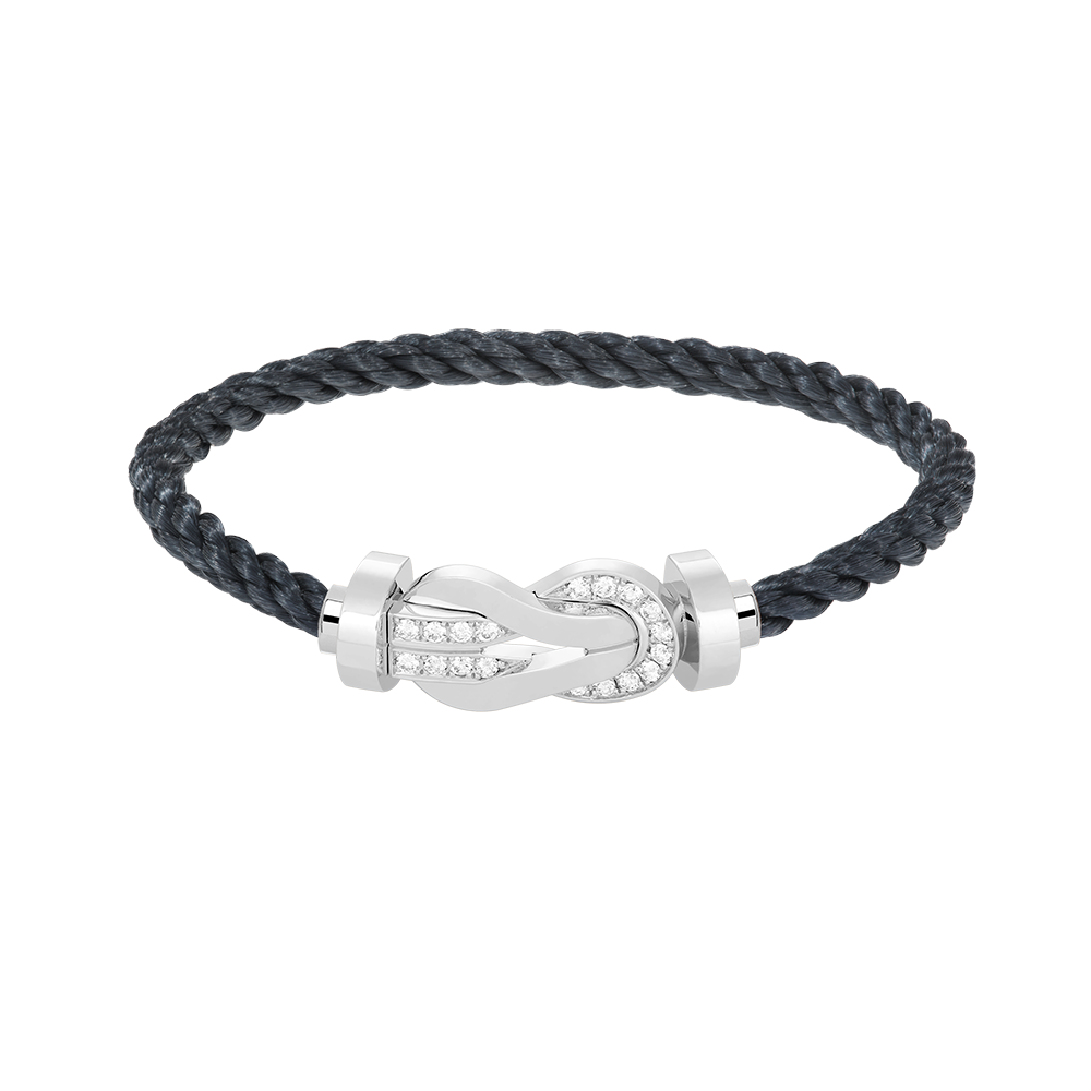 [⭐Aura ]CHANCE LARGE 8 FIGURE BUCKLE HALF DIAMOND BRACELET SILVER