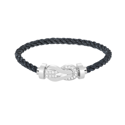 [⭐Aura ]CHANCE LARGE 8 FIGURE BUCKLE HALF DIAMOND BRACELET SILVER