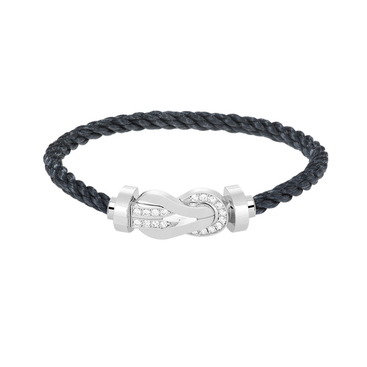 [⭐Aura ]CHANCE LARGE 8 FIGURE BUCKLE HALF DIAMOND BRACELET SILVER