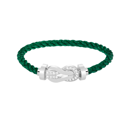 [⭐Aura ]CHANCE LARGE 8 FIGURE BUCKLE HALF DIAMOND BRACELET SILVER