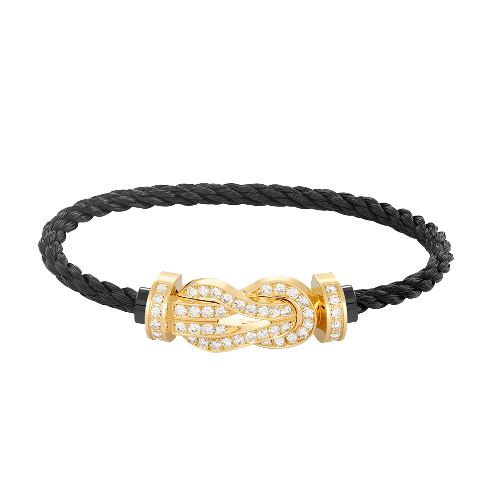 [⭐Aura ]CHANCE LARGE 8 FIGURE BUCKLE FULLDIAMOND BRACELET GOLD