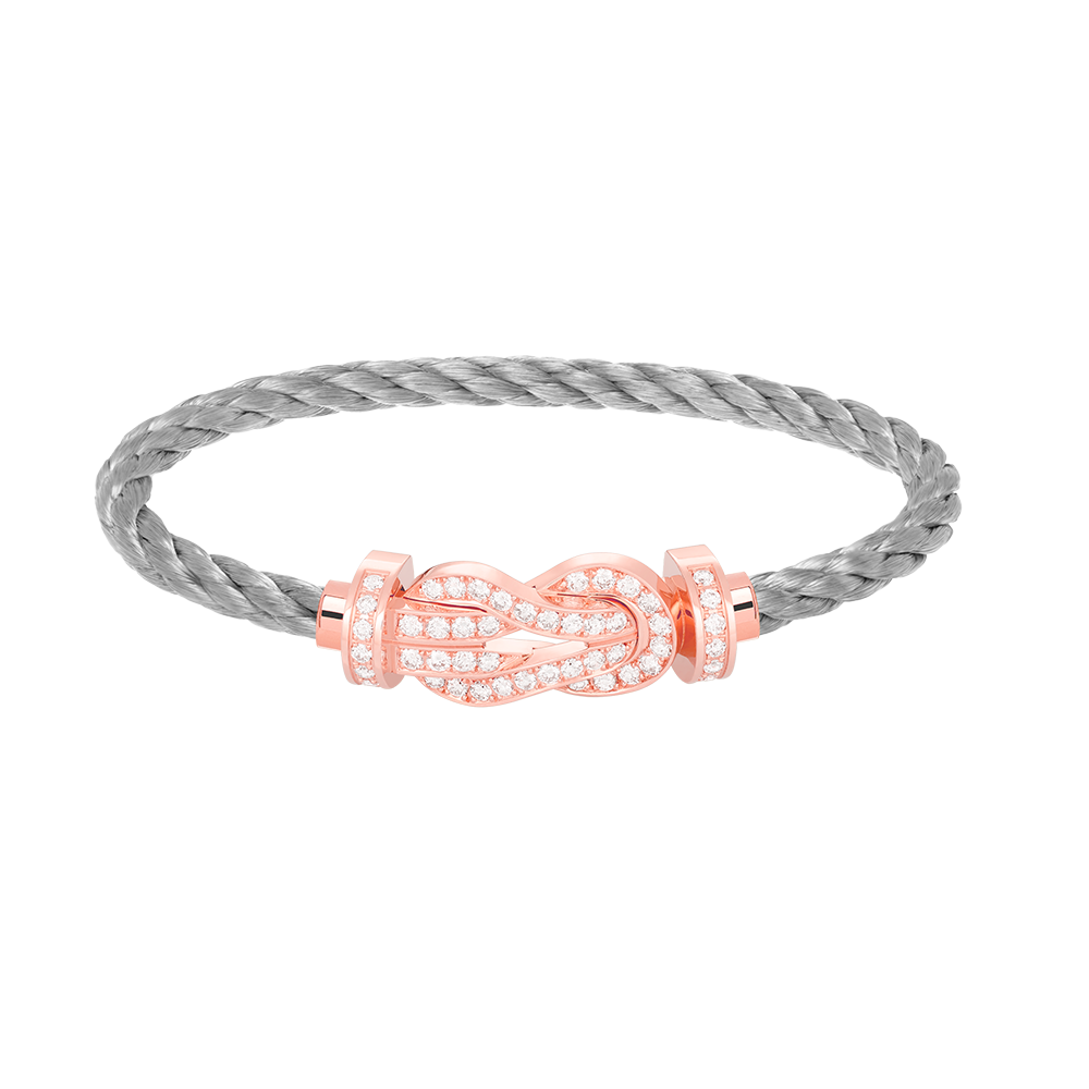 Aura CHANCE LARGE 8 FIGURE BUCKLE FULL DIAMOND BRACELET ROSE GOLD